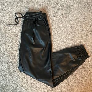 Zara leather joggers